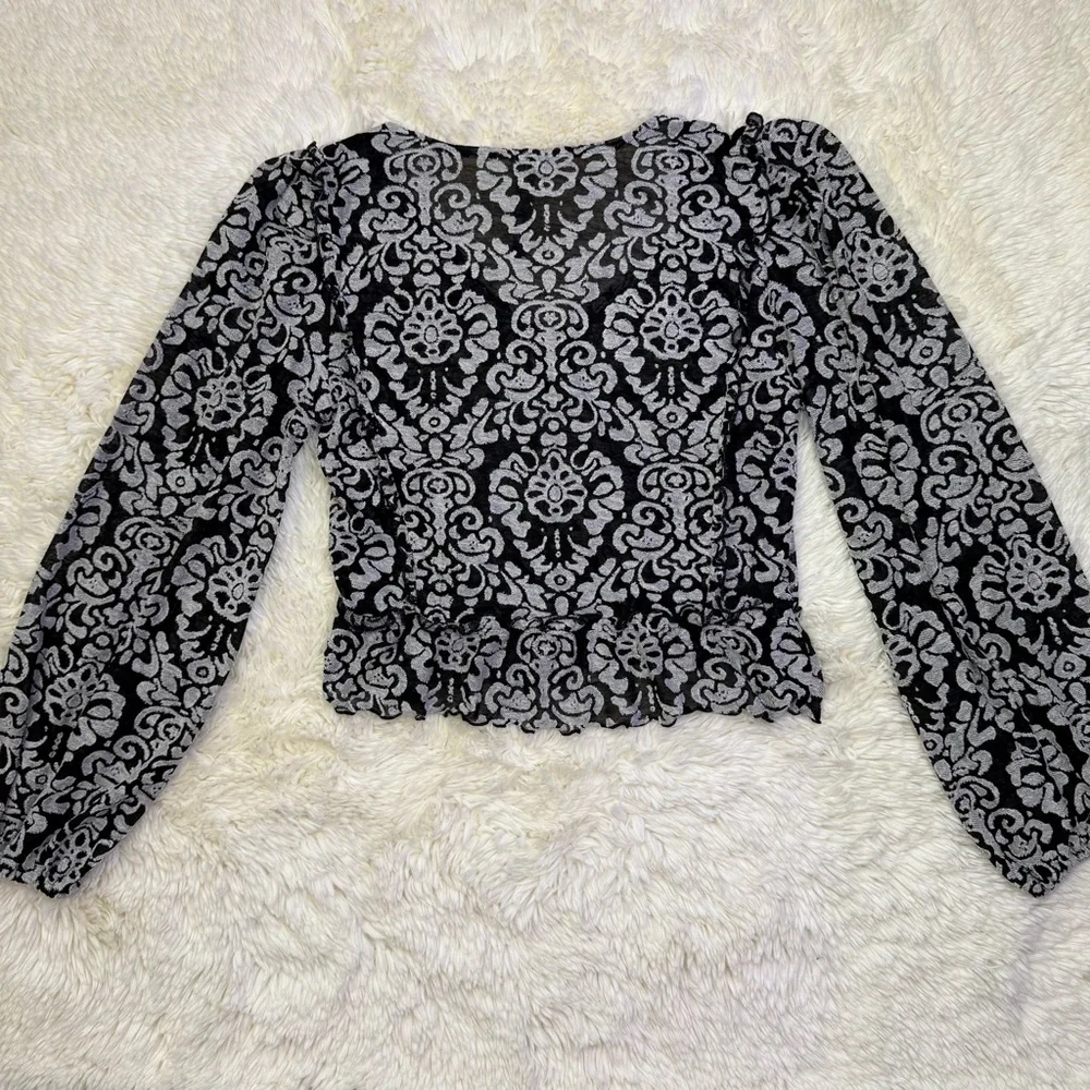 By Anthropologie Jacquard Peasant Blouse